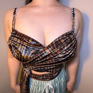 Princess Polly Metallic Brown and Black Camisole